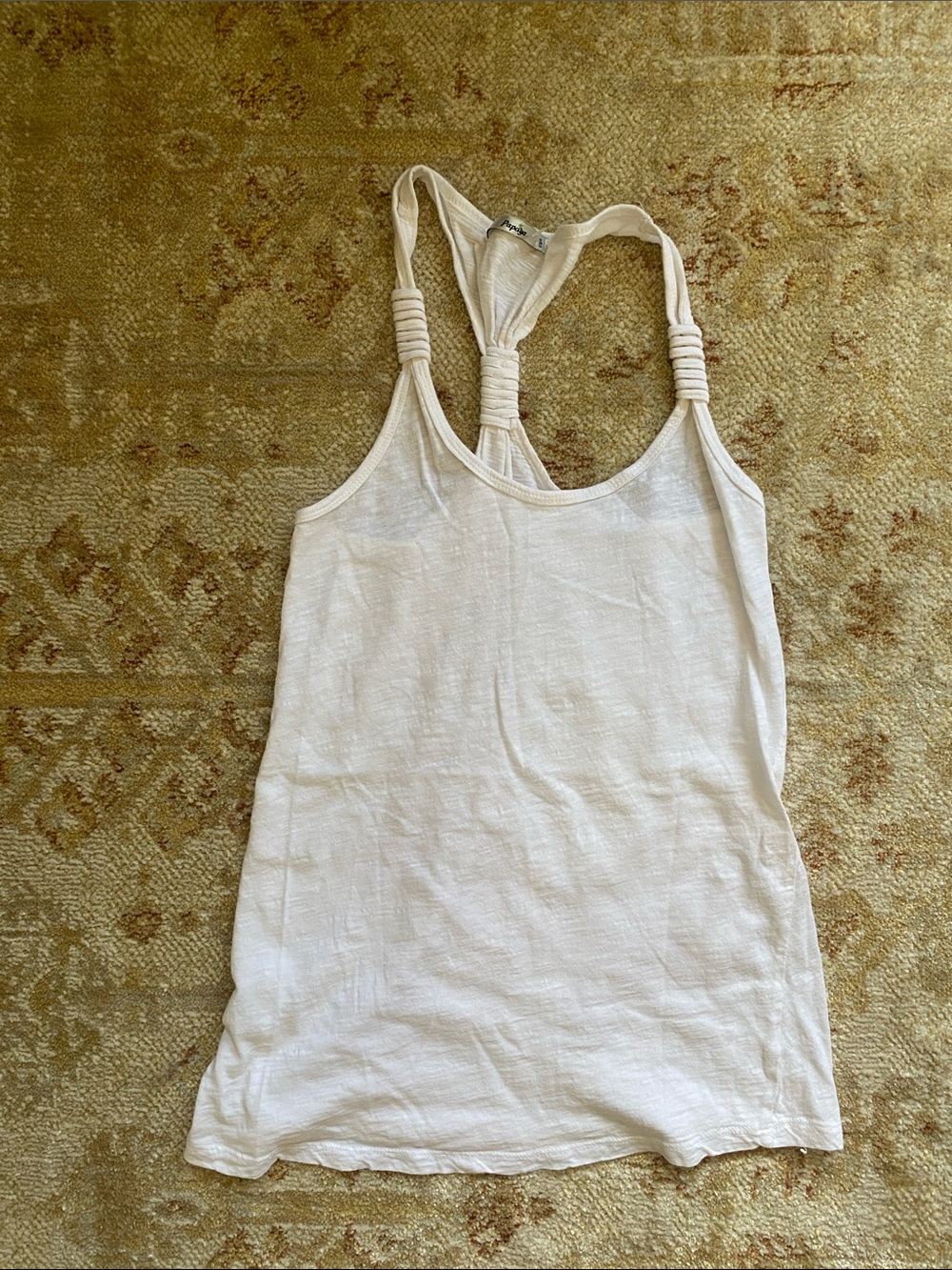 Papaya Cream Knotted Racerback Tank Top